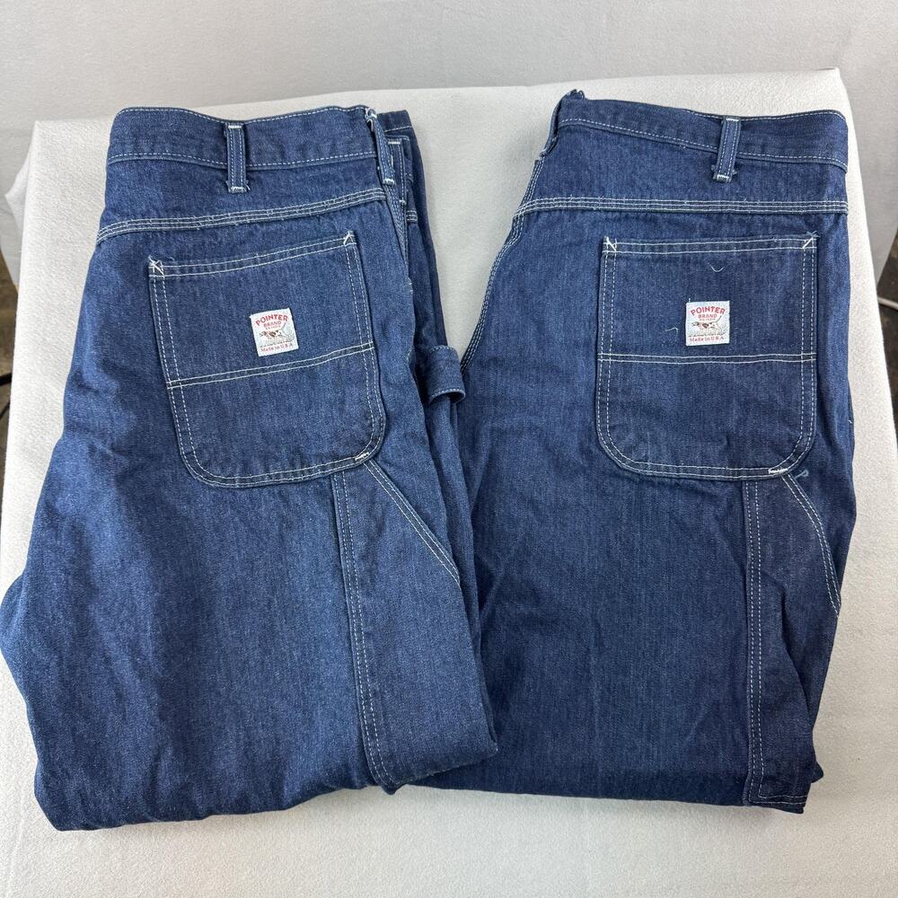Vintage Pointer Brand Jeans Lot 2 Mens 38x29 Medium Wash Denim Work Straight USA
